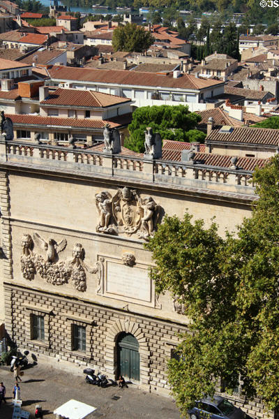 Building built to mint coins under Pope Paul V (1619) by Jean-François de Bagni, papal legate on Palace Square. Avignon, France.