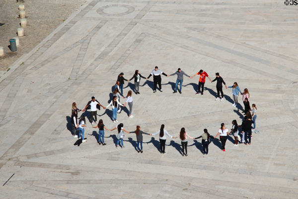 Students on Palace Square. Avignon, France.