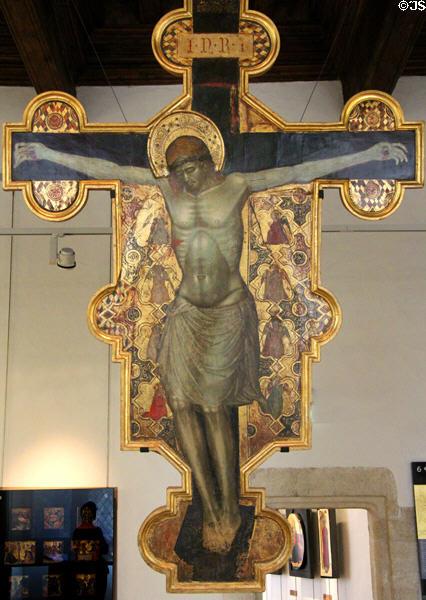 Crucifix painting (1400s) by Lorenzo di Bicci of Florence at Petit Palais Museum. Avignon, France.