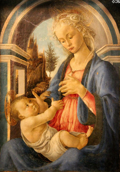 Virgin & Child painting (c1467-70) by Sandro Botticelli of Florence at Petit Palais Museum. Avignon, France.