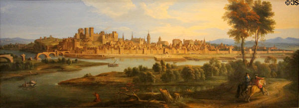 View of Avignon painting (1700) by Robert Bonnart at Calvet Museum. Avignon, France.