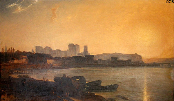 View of Avignon painting (1842) by Paul Huet at Calvet Museum. Avignon, France.