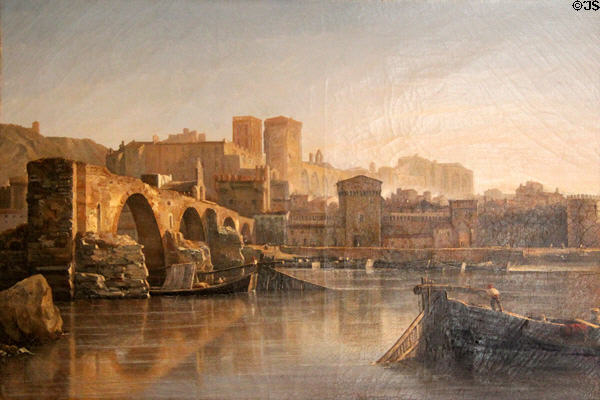 View of Avignon painting (prior 1836) by Isidore Dagnan at Calvet Museum. Avignon, France.