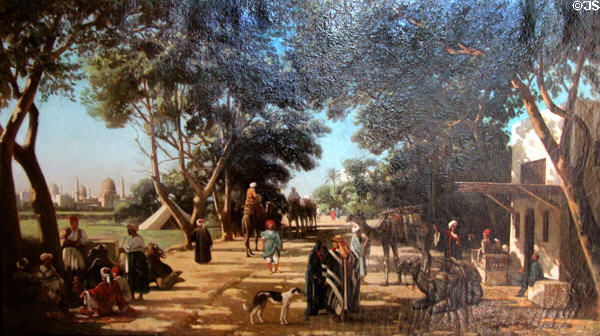 Market in Cairo painting (c1851-72) by Jean-Baptiste Adolphe Gibert at Calvet Museum. Avignon, France.