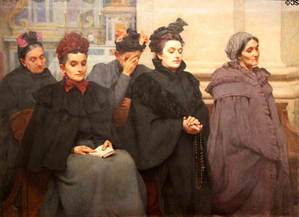 Before mass painting (1898) by Victor Leydet Grivolas of Sorgues at Calvet Museum. Avignon, France.