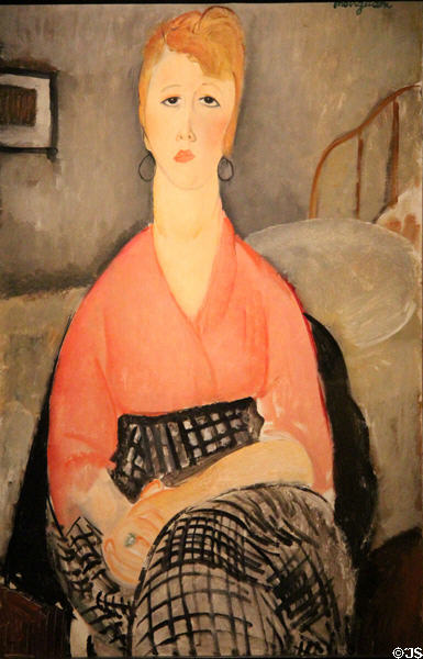 Pink blouse painting (1919) by Amedeo Modigliani at Museum Angladon, Jacques Doucet Collection. Avignon, France.
