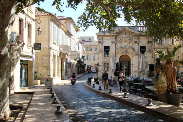 Place Crillon inside Porte de l'Oulle. Avignon, France.