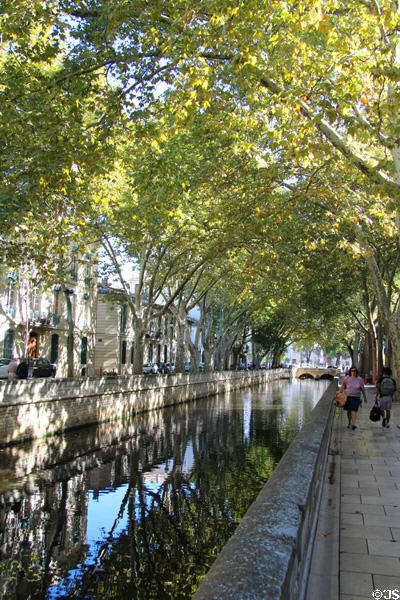 Canal leading to Jardin de la Fontaine. Nimes, France.