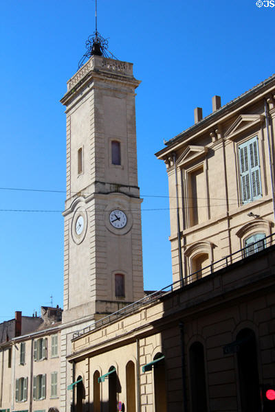 Clock Tower (15th-16thC) on Place de l'Horloge. Nimes, France.