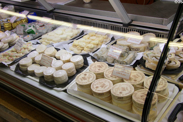 Cheeses at Nimes market. Nimes, France.