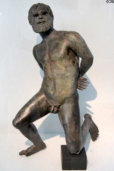 Bronze sculpture of captive (end 1stC BCE) Arles Antiquities Museum. Arles, France.