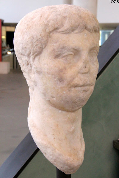Marble bust thought that of Lucius Caesar, grandson of Auguste (end 1stC BCE - 1stC CE) at Arles Antiquities Museum. Arles, France.