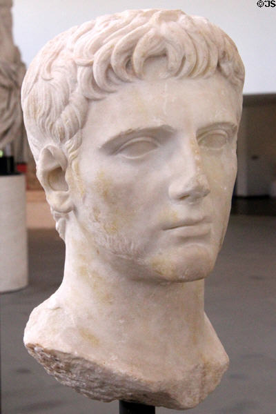 Marble bust of Gaius Caesar, grandson of Auguste (end 1stC BCE - 1stC CE) at Arles Antiquities Museum. Arles, France.