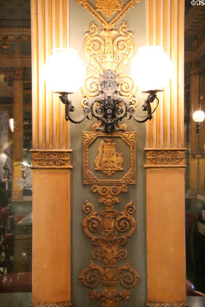 Original antique interior of Les Deux Garçon restaurant on cours Mirabeau. Aix-en-Provence, France.