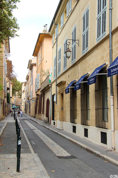 Heritage streetscape in old Aix. Aix-en-Provence, France.