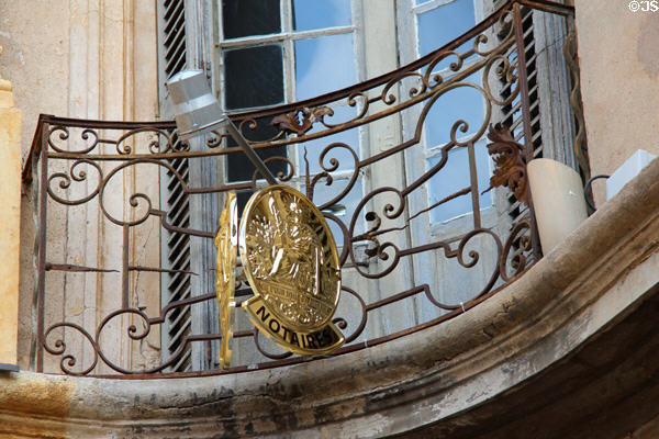 Balcony decoration near Place d'Albertas. Aix-en-Provence, France.