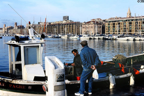 Old port fishing boat. Marseille, France.