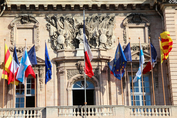 Details of Marseille city hall. Marseille, France.