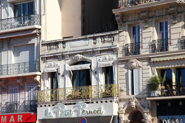 Restaurant on quai of harbor of Marseille. Marseille, France.
