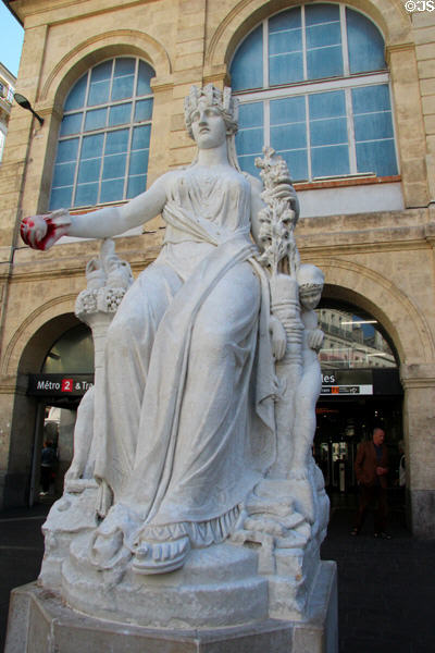 Peace statue (1802) by Joseph Chinard at Capucins Market. Marseille, France.