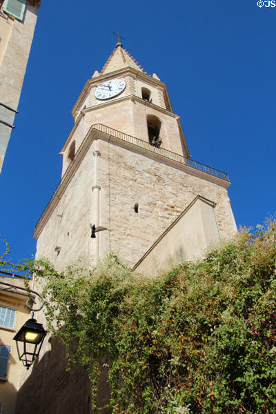 Octagonal bell tower sits on medieval foundations of Eglise des Accoules. Marseille, France.