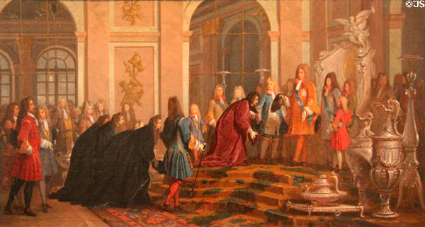 Reparations made to King Louis XIV by the Doge of Genoa on May 15, 1685 painting (c1710) by Claude Guy Hallé at Museum of European and Mediterranean Civilisations. Marseille, France.
