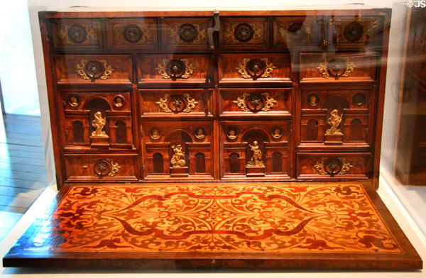 Drop-front writing chest with drawers (c1565) from Augsburg, Germany at Museum of European and Mediterranean Civilisations. Marseille, France.