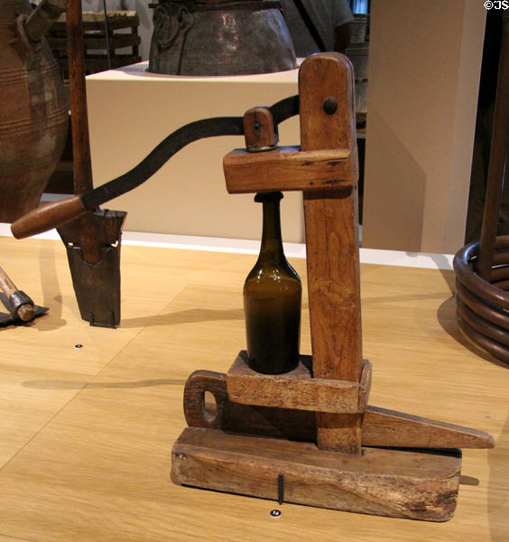 Lever for putting corks in wine bottle (c1880) from Vaucluse, France at Museum of European and Mediterranean Civilisations. Marseille, France.