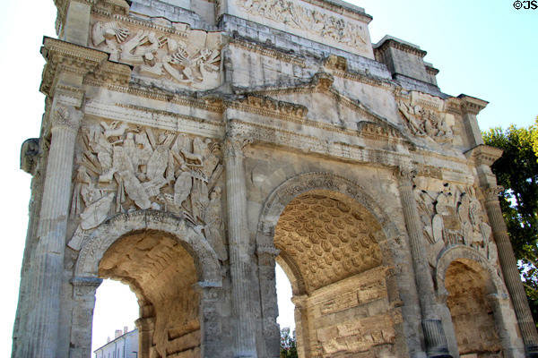 North facade of triumphal arch of Orange (10-25 CE). Orange, France.