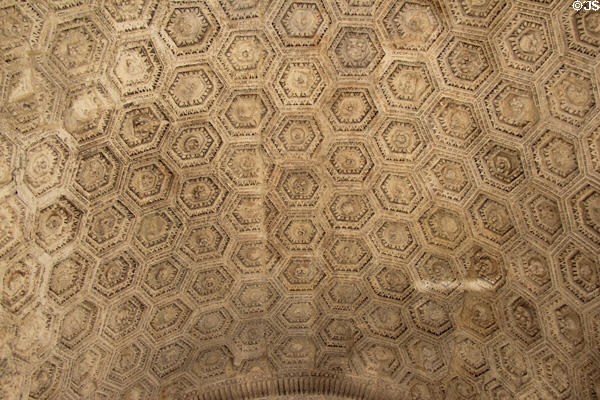 Hexagonal pattern of arch ceiling on triumphal arch of Orange (10-25 CE). Orange, France.