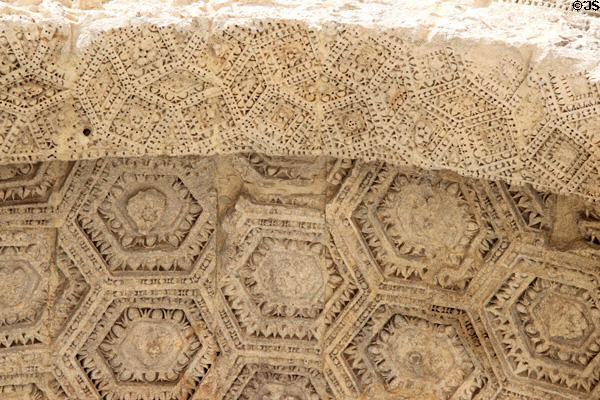 Hexagonal pattern of arch ceiling on triumphal arch of Orange (10-25 CE). Orange, France.