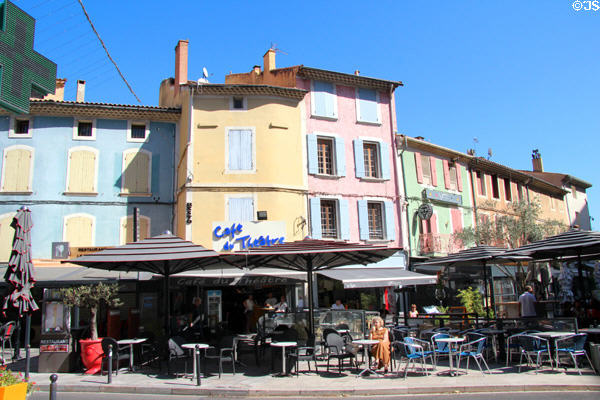 Public square with sidewalk cafes. Orange, France.