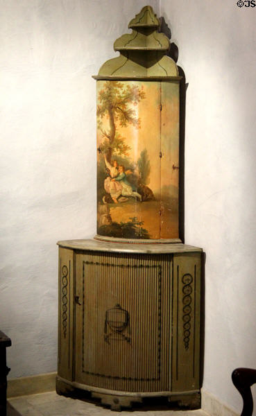 Hand-painted corner cabinet at Orange museum of art & history. Orange, France.