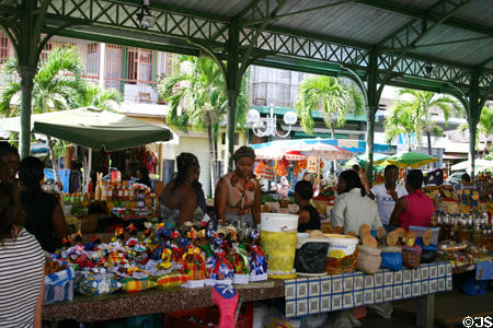 Merchants at St Antoine Central Market. Pointe-à-Pitre, Guadeloupe.