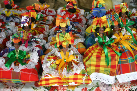 Traditional dolls in St Antoine Central Market. Pointe-à-Pitre, Guadeloupe.