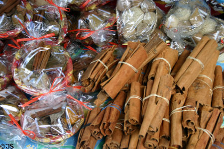 Cinnamon bark in St Antoine Central Market. Pointe-à-Pitre, Guadeloupe.