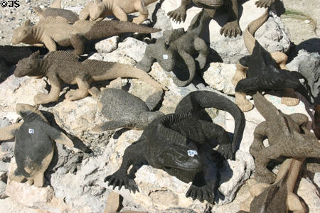 Iguana castings for sale at Pointe des Châteaux. Guadeloupe.