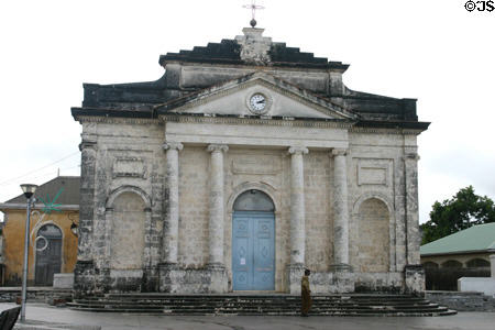 18th C neo-classical church on city hall square. Le Moule, Guadeloupe.