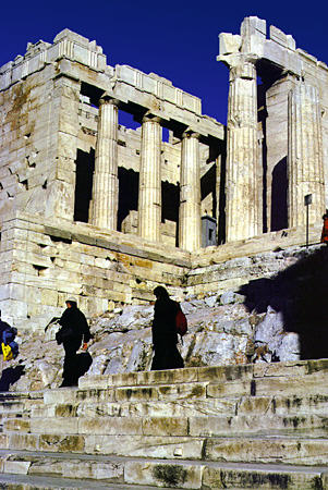 Remains of entrance to Acropolis in Athens. Greece.