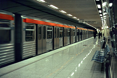 The underground metro in Athens. Greece.