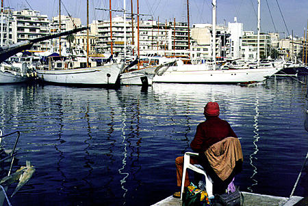 Yachts docked at Piraeus port. Greece.