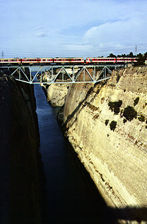 Corinth Canal constructed between 1882 and 1893. Greece.