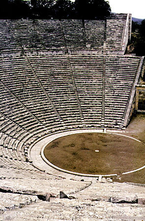 Epidauros Theatre from 3rd and 2ndC BCE and seats approximately 14,000. Greece.
