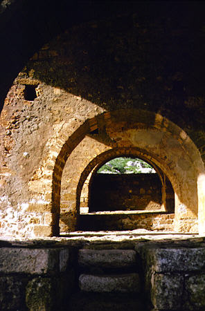 Arches of Agia Sofia in Monemvasia. Greece.