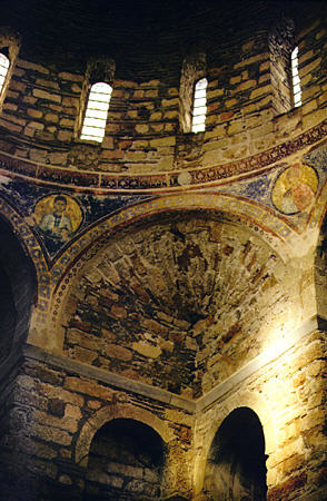 Interior dome of Agia Sofia in Monemvasia. Greece.