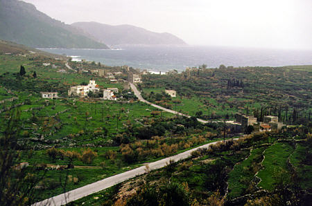 Overview of Vathia on the Mani Peninsula. Greece.
