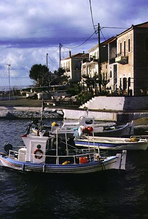 Harbor of Agios Nikolaos in Messiniakos Bay. Greece.