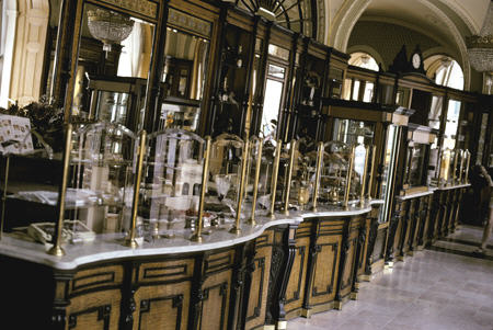 Interior of Gerbeaud Confectionary in Budapest. Hungary.