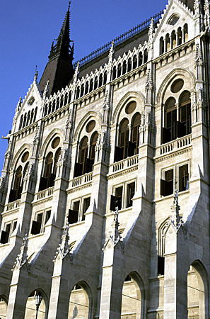 Detail of Parliament building, Budapest. Hungary.