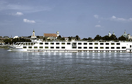 Cruise boat on Danube (Duna). Hungary.
